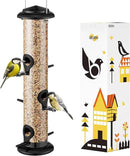 iBorn Metal Bird Feeders Black Wild Bird Feeder for Outdoors Hanging All Metal Black Finishing 14 Inch 6 Port(Seed is not Included) by CozyNest Decor