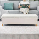 Joveco Storage Ottoman Bench, 51" Rectangle Long Bench, for Bedroom, End Foot of Bed, Living Room, Entryway, Beige by CozyNest Decor
