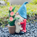 Garden Gnome Statue, Sculpture of a Dwarf Holding a Shovel and a Flower Pot, Solar Gnome Statues Outdoor Decor, Outside Lawn Patio Yard Ornament Gifts by GreenHaven Gardens