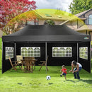 COBIZI 10x20 Canopy with Sidewalls, Heavy duty Party Tent Pop up carpas para fiestas, Tents for Parties, wedding, Outdoor Ez up Foldable Portable Canopy Tent with Wheeled Bag, Black(Windproof Upgrade) by GreenHaven Gardens