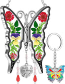 KY&BOSAM I Love You Mom Butterfly Suncatcher for Window Gift for Mom Pressed Flower Between Wings in Glass Metal Engraved Charm Gift for Women Mother's Day Valentine's Birthday Thanksgiving Christmas by GreenHaven Gardens
