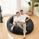 Bean Bag Chairs for Adults - Memory Foam Furniture BeanBag Chair - Kids/Teens Sofa with Soft Micro Fiber Cover - Round Fluffy Couch for Living Room Bedroom College Dorm - 5 ft, Carbon Black by CozyNest Decor