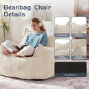 Giant Bean Bag Chair Sofa for Adults Teens, Comfy Corduroy Large Bean Bag Chairs with Armrests for Bedroom Living Room, Adult BeanBag Lazy Sofa Couch Chairs with Filler Included by CozyNest Decor