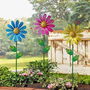 WAIU Metal Daisy Garden Stakes, Wind Catcher Spinner Garden Stakes, Garden Windmill Stakes Outdoor Wind Catchers, Yard Decor Stakes, Set of 3… by CozyNest Decor