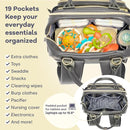 RUVALINO Diaper Bag Backpack, Multifunction Travel Baby Diaper Bag with Changing Pad, Insulated Bottle Holders & Pacifier Case, Large Capacity,Waterproof, Iron Gray by TinyTreasures Baby Boutique