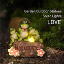 Funny Frog Statues For Garden - 7'' Mothe & Sons Solar Frog Garden Decor Frog Garden Statue For Yard Patio porch Lawn Birthday Christmas Thanksgiving Housewarming Frog Gifts For Women Mother. by CozyNest Decor