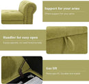 Furniliving 55” End of Bed Bench, Bedroom Bench with Button-Tufted, Large Upholstered Storage Ottoman Benches Entryway Bench with Storage Shoe Cabinet Bench, for Bedroom, Living Room, Linen, Green by CozyNest Decor