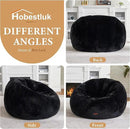Hobestluk Bean Bag Chairs Large Bean Bag Couch for Adults Stuffed Sofa Chair Comfy Giant Bean Bag Chair with Spacious Design for Reading, Playing or Relaxing (Black) by CozyNest Decor