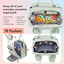 Dikaslon Diaper Bag Backpack with Portable Changing Pad, Pacifier Case and Stroller Straps, Large Unisex Baby Bags for Boys Girls, Multipurpose Travel Back Pack for Moms Dads, Mint Green by TinyTreasures Baby Boutique