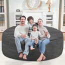6FT Bean Bag Chair, Large Bean Bag Chairs with Memory Foam Filled, Fluffy Beanbag Sofa with Dutch Velvet Cover, Round BeanBag Chairs for Living Room, Playroom - Grey by TinyTreasures Baby Boutique