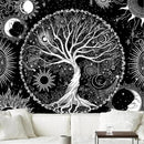 AACKart Tree of Life Tapestry for Bedroom Aesthetic Room Decor-Black and White Spiritual Tree Tapestry Wall Hanging with Sun Moon Star 78.7×59.1 inches by CozyNest Decor