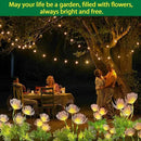 Solar Garden Lights Outdoor - 4 Pack Solar Flower Light Waterproof with Glowing Flowers & Stems for Garden Decoration,Yard Landscape Path Decor and Gift for Mother by GreenHaven Gardens
