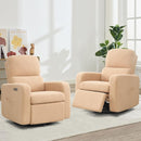 Swivel Rocker Recliner, Oversized Power Nursery Recliner Chair, Swivel Glider Reclienr with Removable Cushion, Upholstered Boucle Recling Chair for Nursery Living Room Bedroom, Teddy Camel by TinyTreasures Baby Boutique