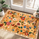 Floral 2x3 Area Rug Machine Washable Soft Print Boho Carpet Non Slip Doormat Low Pile Flower Area Rugs for Living Room Bedroom Nursery Kitchen Dining Room Indoor-Yellow/Orange by TinyTreasures Baby Boutique