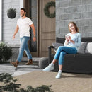 70 Gallon Lockable Outdoor Storage Bench Waterproof, Deck Box Bench for Patio, Porch, Garden, Poolside, Stores Tools & Pool Supplies, Heavy-Duty Outdoor Bench with Storage, Black by CozyNest Decor