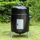 Sophia & William 17" Vertical Charcoal Smoker Grills with Two-Tier Grates, Heavy-Duty Integral Chamber and Tunnel Ventilation System for BBQ, Patio, Outdoor Camping(Black) by GreenHaven Gardens