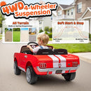 24V 2 Seater Ride on Toys, Licensed Shelby Cobra Kids Power Car Wheeler Ride On Toy w/ 2WD/4WD Switchable, Remote Control, 19" Spacious Seat, 4 Spring Suspension, Music, Bluetooth by TinyTreasures Baby Boutique