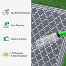 GAOMON Outdoor Rug for Patio 5'x8' Reversible Plastic Rugs Camping Mat for Outdoor, RV, Backyard, Deck, Balcony, Picnic, Beach, Grey/White(Geometric) by CozyNest Decor