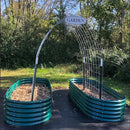 1 Pack 8x3x1.5FT Galvanized Raised Garden Bed Kit Oval Metal Ground Planter Box Outdoor Bottomless Planter Raised Beds for Vegetables Flowers Herbs Fruits, Green by CozyNest Decor