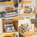 RCHYFEED Spice Rack Organizer for Cabinet, 4 Tier Spice Organization for Cabinet Depth Adjustable,Tierd Spice Rack Seasoning Organizer for Kitchen Countertop Pantry, Metal(1 Pack) by CozyNest Decor