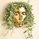 Face Vase,Ceramic Female Form Vase,Modern Sculpture Planter Pot,Human Face Dried Flower Shaped Vase,Wall Hanging Plant Pot for Home Decor Centerpieces, Office or Outdoor Hanging Decor Gold by GreenHaven Gardens