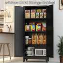 Metal Pantry Cabinet with 2 Doors and Adjustable Shelves, 61"Kitchen Storage Cabinet with Gold Handles, Versatile Storage for Laundry, Living, Bathroom, Dining, Utility Room - Black by CozyNest Decor