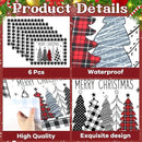 Christmas Placemats Set of 6 Christmas Tree Plastic Table Mats Xmas Trees Black and White Buffalo Plaid Place Mats Winter Holiday Table Decoration for Indoor Outdoor Party Kitchen Dining by CozyNest Decor