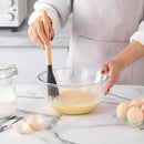 Country Kitchen Non Stick Silicone Utensil Set with Rounded Wood Handles for Cooking and Baking, 14 Piece Set, Black by CozyNest Decor