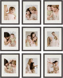 Sheffield Home 9 Piece Gallery Wall Frame Set, 11x14 Inch, Dark Oak by CozyNest Decor