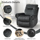 EBELLO Electric Power Recliner Chair with Massage and Heat, Soft Fabric Massage Recliner for Adults, Overstuffed Single Reclining Sofa, Vintage Rivet Mid-Century Design for Living Room, Grey by CozyNest Decor