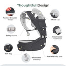 FRUITEAM 6-in-1 Baby Carrier with Waist Stool, One Size Fits All -Adapt to Newborn, Baby Hip Carrier for Breastfeeding, Infant & Toddler by TinyTreasures Baby Boutique