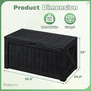 Greesum 120 Gallon Outdoor Storage Box with Lock - Large Resin Deck Box, Reinforced Lid for Garden, Patio, Lawn, Black by GreenHaven Gardens