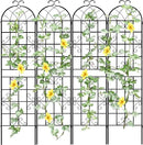 LZRS 4 Pack 87x20in Rustic Iron Arch Decoration Garden Trellis with Black Metal Coating – Perfect for Supporting Climbing Plants Outdoor, Roses, Vines, Flowers, and Vegetables. by GreenHaven Gardens