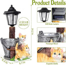 Solar Cat Outdoor Statues, Garden Sculptures with Flowerpot Decor & Solar Lantern for Yard Art Lawn Ornaments Porch Patio Balcony - Idea Gifts for Women Mom Grandma by GreenHaven Gardens