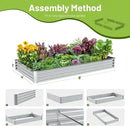 8x4x1ft Galvanized Raised Garden Bed-Outdoor Galvanized Planter Box for Vegetables, Fruits,Herbs, Flowers, Metal Raised Garden Bed kit-Sliver by GreenHaven Gardens