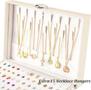 Earrings Jewelry Box for Girls, 5 Layers Jewelry Organizer with Earring Holder Organizer for Girls Earring Organizer Jewelry Boxes for Women Earrings and Necklaces Jewelry Box Organizer Beige by TinyTreasures Baby Boutique