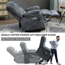 Power Lift Chair with Vibration Massage and Lumbar Heat for Elderly, Electric Recliner Chair Max 155° with Charging Ports, Blue Gray by CozyNest Decor