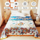 Boho Throw Blanket, 100% Organic Cotton Breathable Ultra Soft Bed Quilt Throw - All Season Floral Bird Butterfly Farmhouse Decor Blanket for Sofa Couch Chair and Gift. 50" x 60" by CozyNest Decor