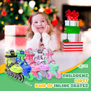 2PM SPORTS Inline Skates with Light Up Wheels, Roller Skates Blades for Boys Girls Kids Ages 5-8 8-12 4-6 6-12, Size Adjustable Beginner Blades Roller Skates by TinyTreasures Baby Boutique
