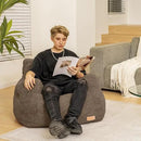 Bean Bag Chair with Filler, Bean Bag Sofa with Tufted Soft Stuffed Filling, Fluffy and Lazy Sofa, Comfy Cozy BeanBag Chairs with Memory Foam for Dorm, Apartment, Living Room (Brown) by CozyNest Decor