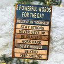 Motivational Metal Tin Sign - 8 Powerful Words for The Day Posters - Inspirational Wall Art Positive Quotes for Home Gym Office Classroom Decor Durable Rustic Wall Decor for Teens Adults 8x12 Inch by CozyNest Decor