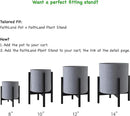 FaithLand Plant Pot 8 inch - Perfectly Fits Mid-Century Modern Plant Stand - Drainage Plug and Drainage Mesh Screen - Gray Planter Pot by GreenHaven Gardens