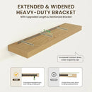 12 Inch Deep Floating Shelves for Wall, 48W x 12D Rustic Oak Wood Floating Shelves, Large Floating Shelves Set of 1 for Living Room Bathroom Laundry Room Bedroom Kitchen Home Office - Oak by CozyNest Decor