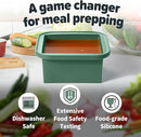 2-Cup Silicone Freezer Trays with Lids – Perfect for Meal Prep, Portion Control, and Easy Freezing-Meal Prep Container Molds for Soup,Leftovers (Green, 2 pack) by TinyTreasures Baby Boutique