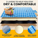 Scuddles Picnic Outdoor Blanket Park Blanket Beach Mat for Camping on Grass Oversized Seats 4 Adults Water Resistant Picnic Mat by TinyTreasures Baby Boutique