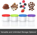 BALCI - 8oz Mini Ice Cream Containers with Silicone Lids (Set of 4) - Freezer Food Storage Containers, Reusable, LeakProof, For Homemade IceCream Containers - Blue, Red, Green, Purple by TinyTreasures Baby Boutique