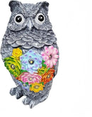 Garden Solar Owl Statue with Glowing Succulent Decor Outdoor Figurine Light Resin Sculpture Decoration for Home Porch Patio Lawn Farm Yard Housewarming Ornament Gift by CozyNest Decor