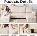 132'' Oversized Modular Sectional Sofa, U Shaped Comfy Sectional Couch with Large Storage, 6 Seat Chenille Deep Seat Cloud Sofa with 2 Throw Pillows for Living Room,Beige by CozyNest Decor