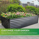 GARDMAX 8x4x2FT Galvanized Raised Garden Bed Kit, Metal Planter Boxes Outdoor with Easy Assembly, Large Garden Bed for Vegetables, Fruits, Flower, Herbs Rectangle Dark Gray by CozyNest Decor