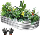 6x3x1ft Thickening Galvanized Raised Garden Bed, Planter Box for Outdoor, Oval Larger Space Garden Bed Planter for Herbs, Vegetables, Fruits by GreenHaven Gardens